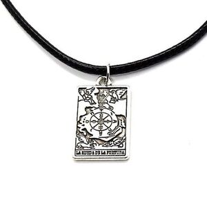 La Rueda de la Fortuna Tarot Card Necklace
